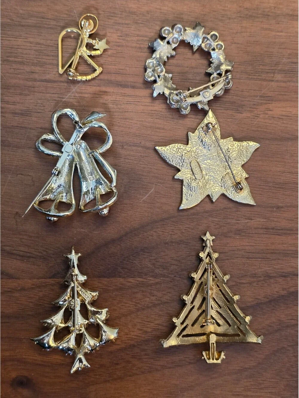 Vintage Lot of 6 Christmas Brooches - Eisenberg Ice Gerry's